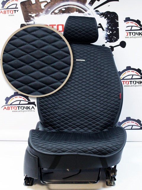 черные накидки PALERMO на 2 передних сидения - фото