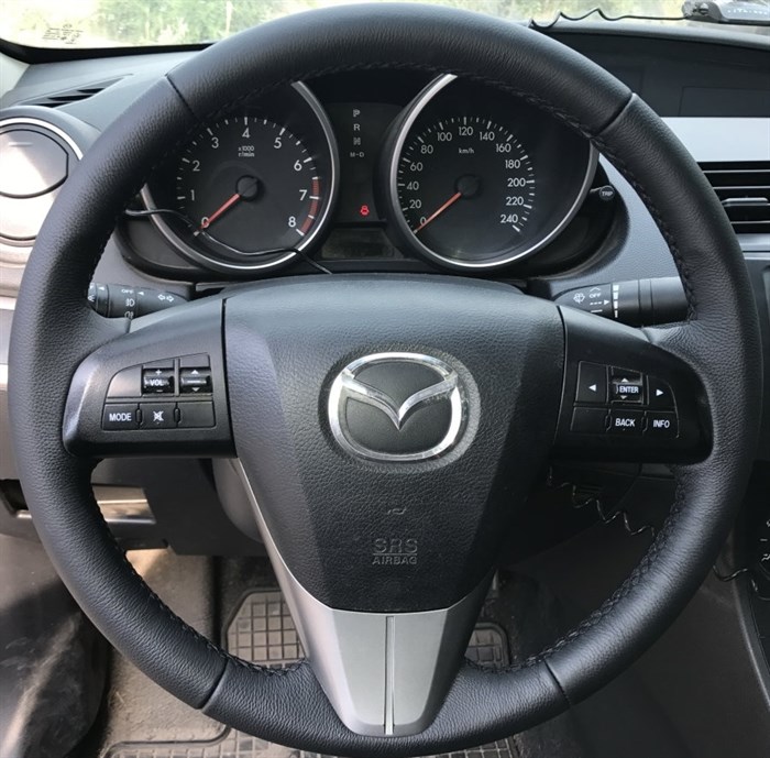 Оплетка на руль из натуральной кожи  Mazda 6-II 2010-2013 - фото 10941
