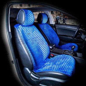 синие накидки City на 2 передних сидения - фото