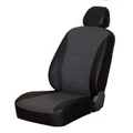Черно-серые чехлы из экокожи для Рено Дастер рестайлинг - фото
