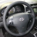 Оплетка на руль из натуральной кожи Hyundai Elantra IV (HD) 2006-2010 г.в. (черная) 2709